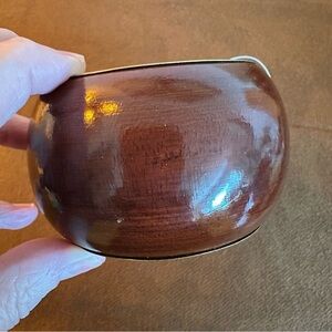 3/30 Bangle Bracelet by Fantasia La Moda Brown & Gold